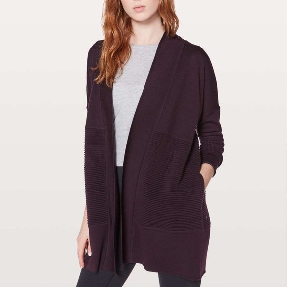 lululemon athletica Sweaters - Lululemon Sit In Lotus Wrap II Black Cherry 8